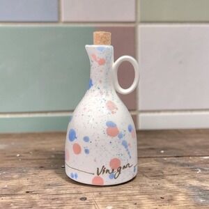 Anthropologie Stoneware Vinegar Jar, Blue Pink Pastel, Replacement Kitchen Decor